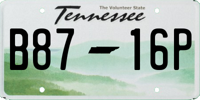 TN license plate B8716P