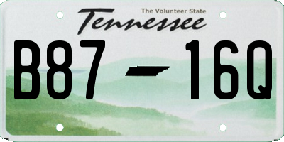 TN license plate B8716Q