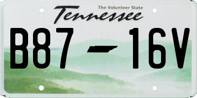 TN license plate B8716V