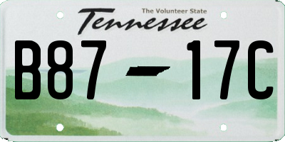 TN license plate B8717C