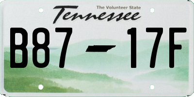 TN license plate B8717F