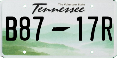 TN license plate B8717R