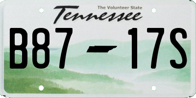 TN license plate B8717S