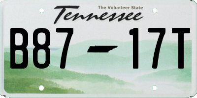 TN license plate B8717T