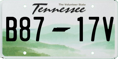 TN license plate B8717V