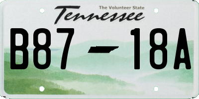 TN license plate B8718A