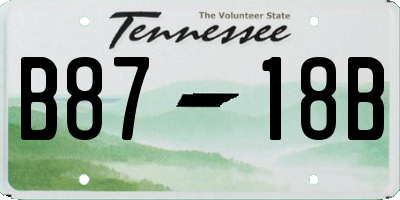 TN license plate B8718B