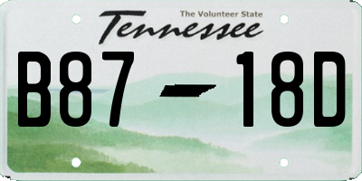 TN license plate B8718D