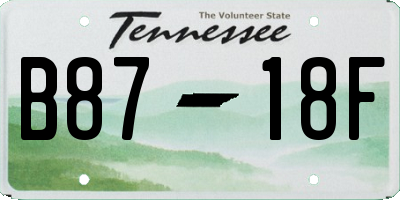 TN license plate B8718F