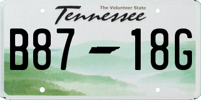 TN license plate B8718G