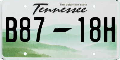 TN license plate B8718H