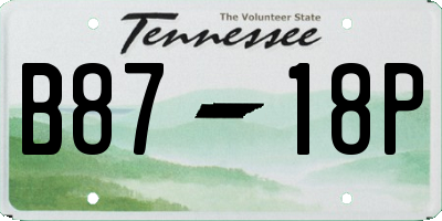 TN license plate B8718P