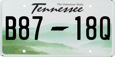 TN license plate B8718Q
