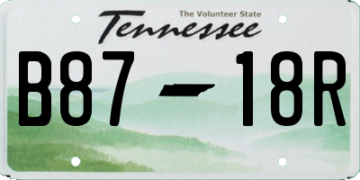 TN license plate B8718R
