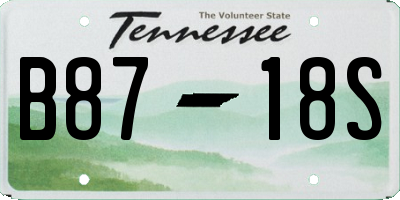 TN license plate B8718S