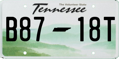 TN license plate B8718T