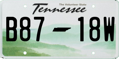TN license plate B8718W