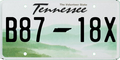 TN license plate B8718X