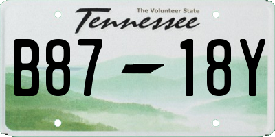 TN license plate B8718Y