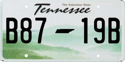 TN license plate B8719B