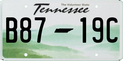 TN license plate B8719C