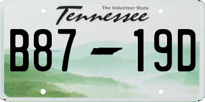 TN license plate B8719D
