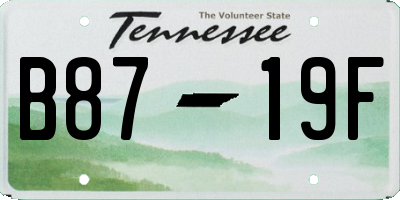 TN license plate B8719F