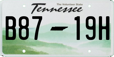 TN license plate B8719H