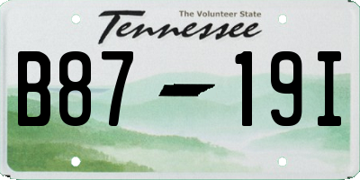 TN license plate B8719I