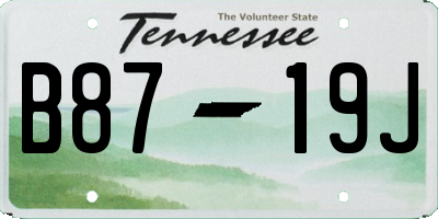 TN license plate B8719J