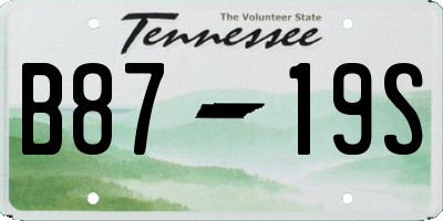 TN license plate B8719S