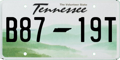 TN license plate B8719T