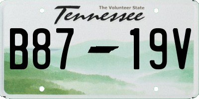 TN license plate B8719V