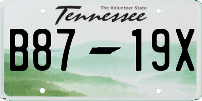 TN license plate B8719X