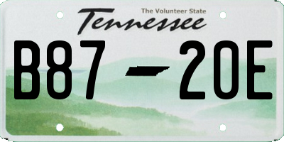 TN license plate B8720E