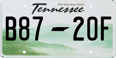 TN license plate B8720F