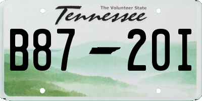 TN license plate B8720I