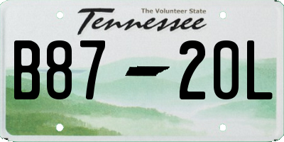 TN license plate B8720L