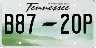 TN license plate B8720P