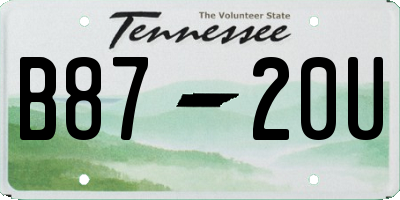 TN license plate B8720U