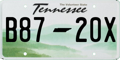 TN license plate B8720X