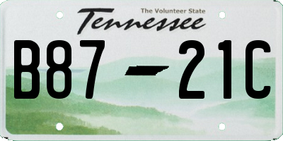 TN license plate B8721C