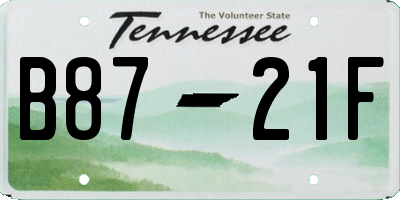 TN license plate B8721F