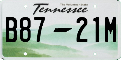TN license plate B8721M