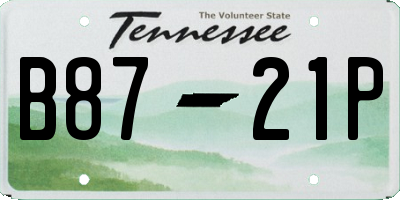 TN license plate B8721P