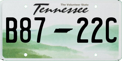 TN license plate B8722C