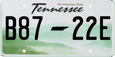 TN license plate B8722E