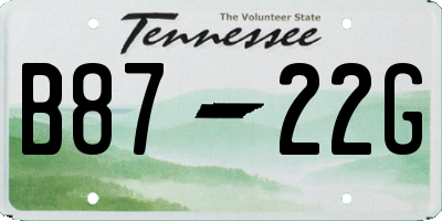 TN license plate B8722G