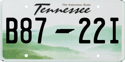 TN license plate B8722I