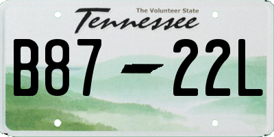 TN license plate B8722L